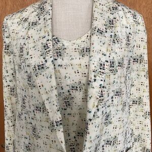 Joseph Abstract Print Silk Jacket & Tank Top Set